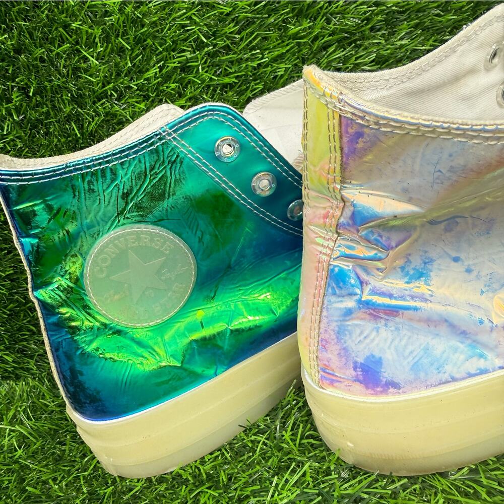 Converse Chuck 70 Hi Iridescent White Patent Leather Mens 9.5 Women 11.5 163786C - Picture 4 of 8